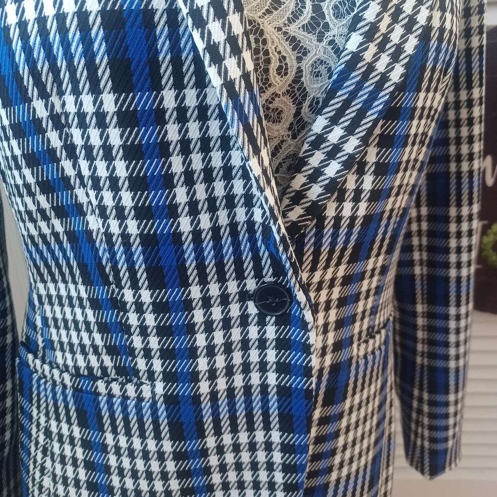 Banana Republic Long & Lean Plaid  Women's Blazer Size 6 Business Corporate - Picture 12 of 14